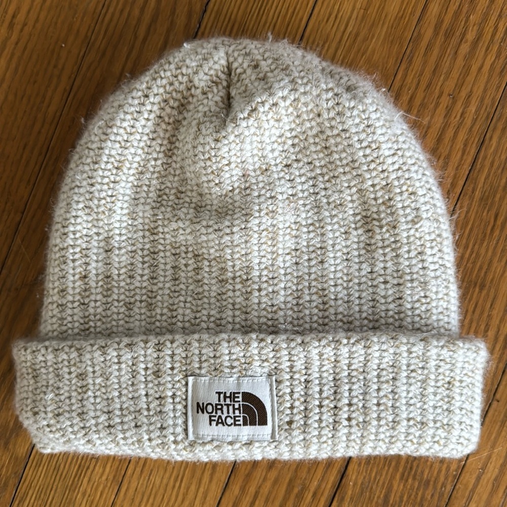 The North Face Cream Knit Beanie Hat